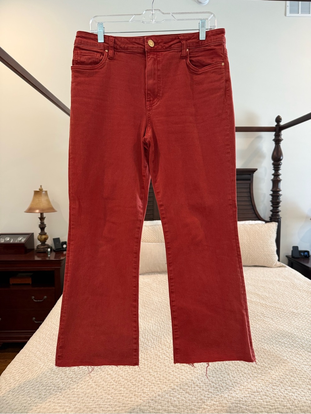 Kut from the Kloth Rust Red Flare Leg Jeans